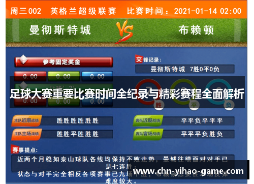 足球大赛重要比赛时间全纪录与精彩赛程全面解析